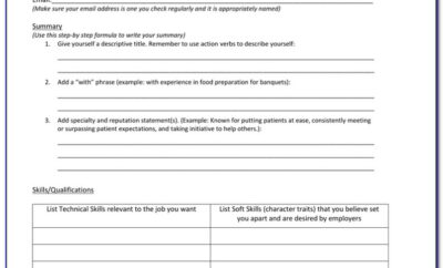 Resume Planning Worksheet