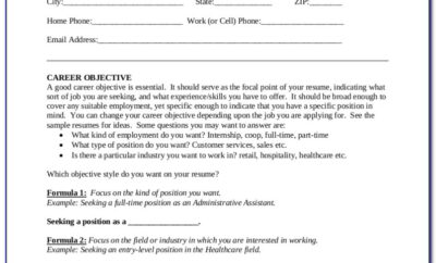 Resume Planning Worksheet High School