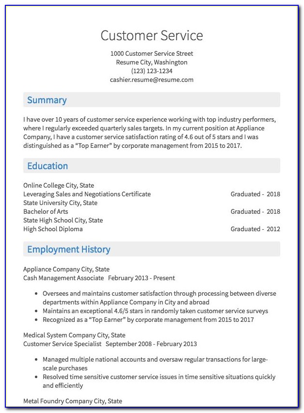 Resume Samples For Professional