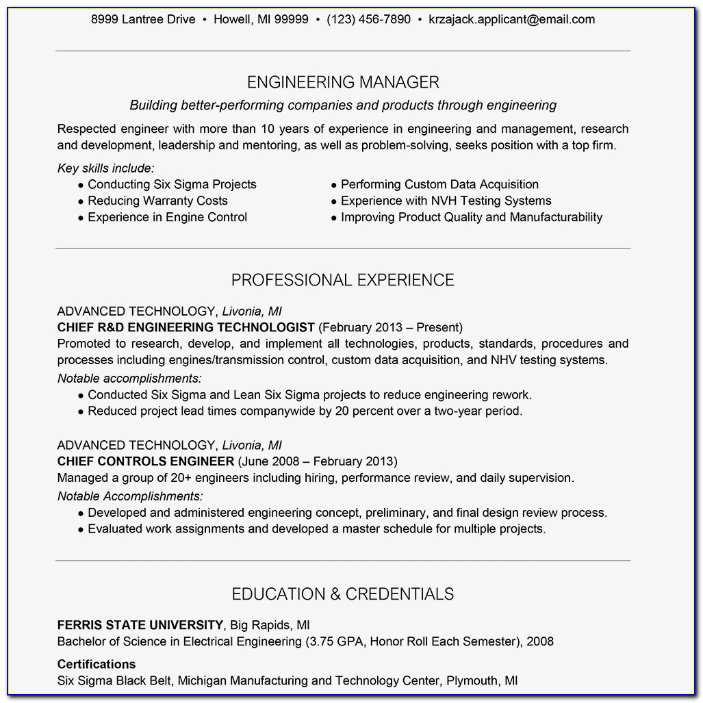 Resume Writing For Experienced Software Engineers