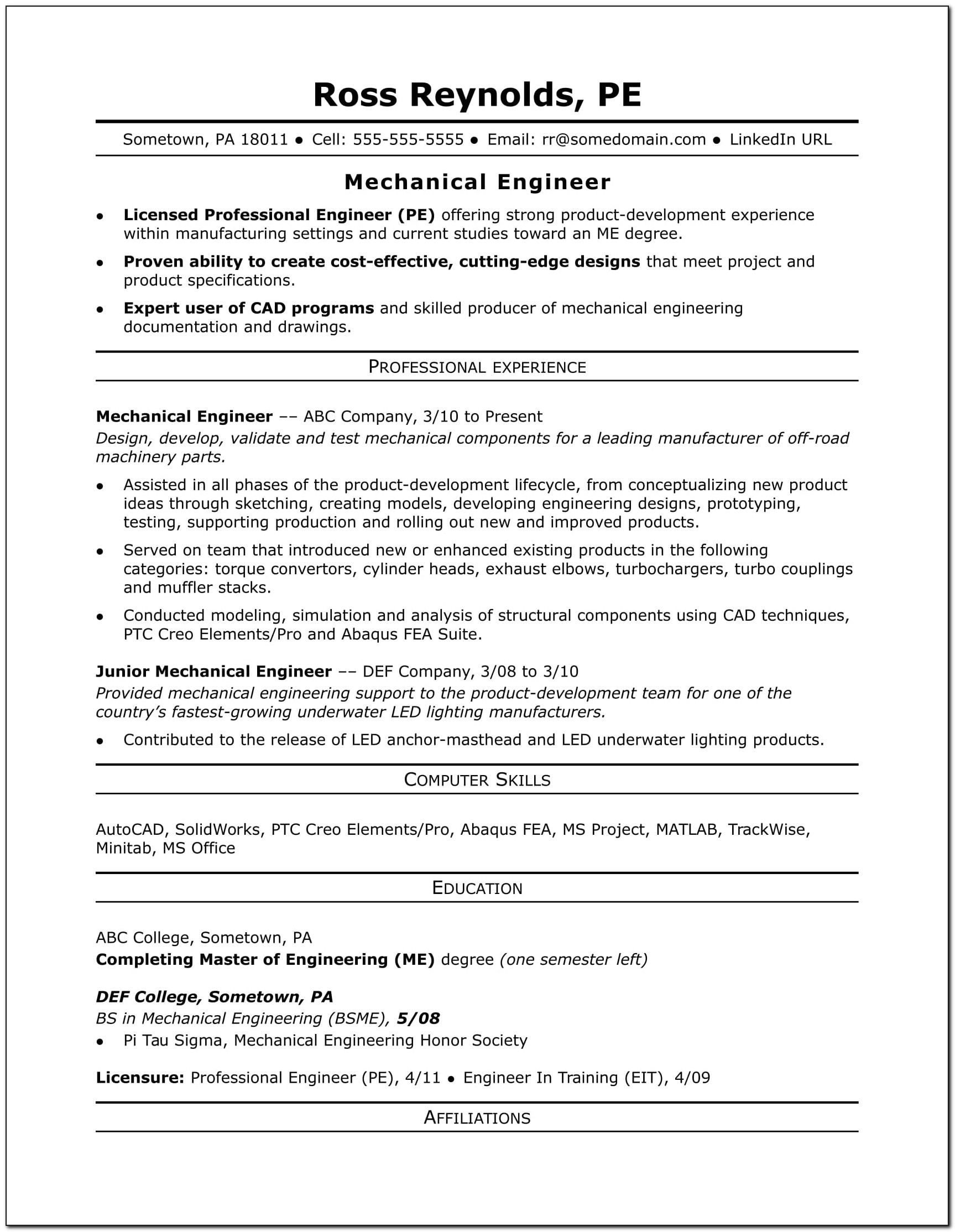 Resume Writing For Freshers Engineers