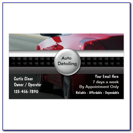 Sample Car Detailing Business Cards
