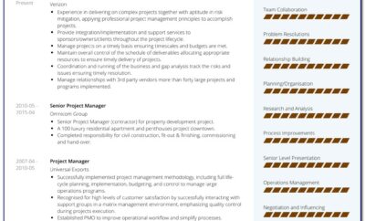 Sample Cv Of A Project Manager
