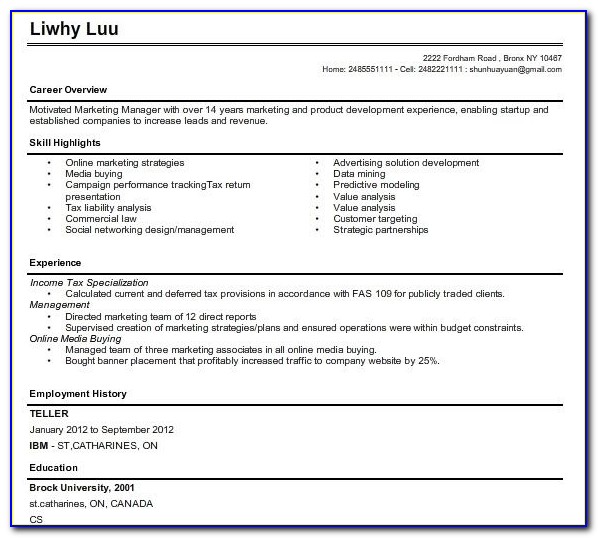 Sample Resume For Ac Technician