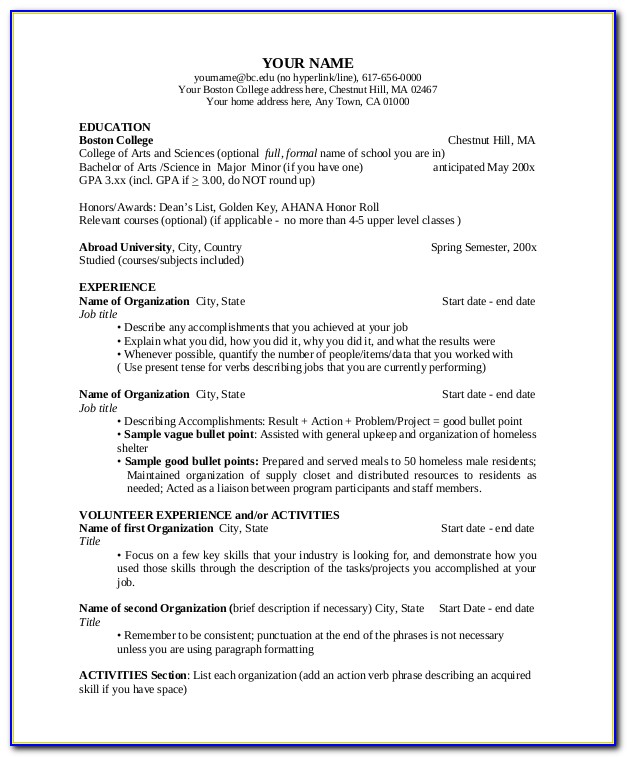 Sample Resume For Teachers With No Experience