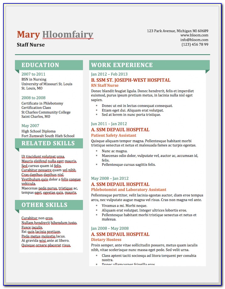 Simple Resume Format Download In Word Document