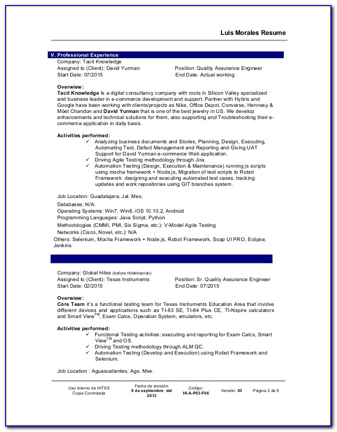 Simple Resume Format In Word File Free Download