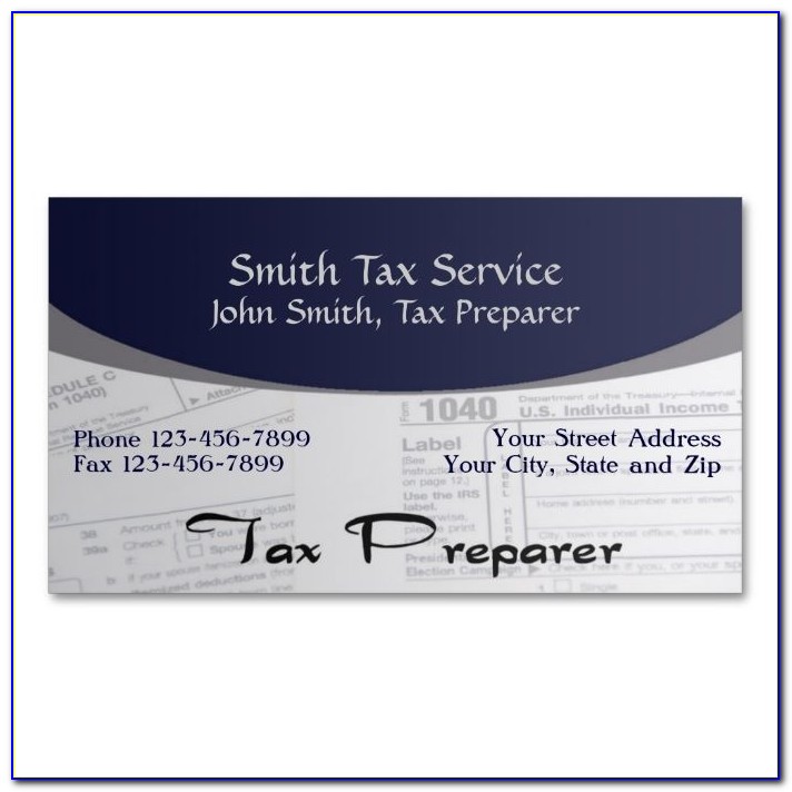 Tax Preparer Business Cards Example