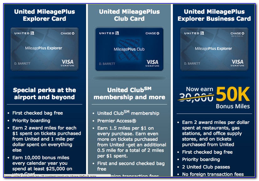 United Explorer Mileageplus Business Card