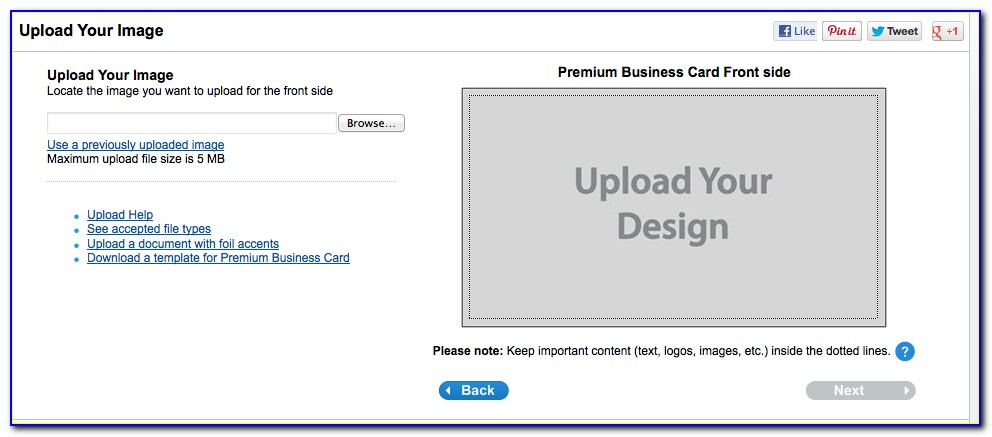 Vistaprint Standard Business Card Dimensions