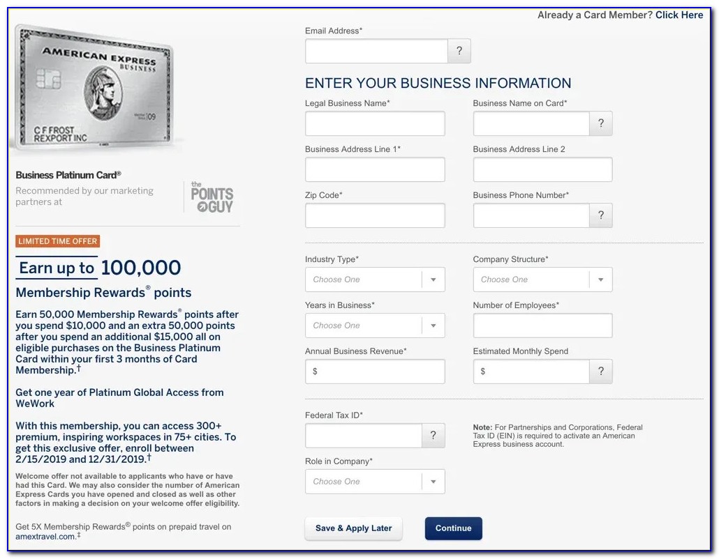 Apply For Amex Corporate Card Online