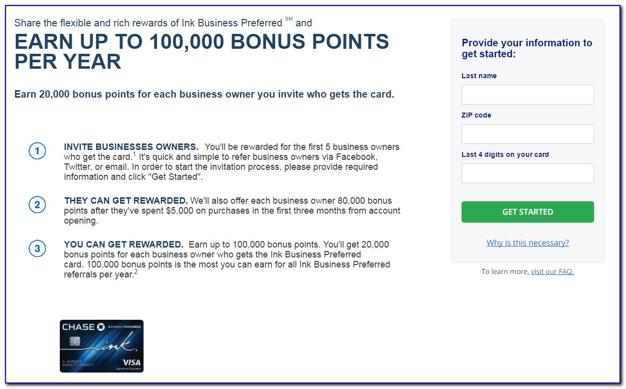 Chase Business Card Referral Bonus