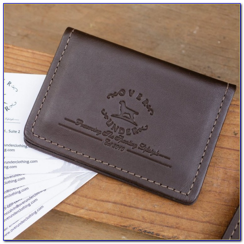 Monogrammed Leather Business Card Holder