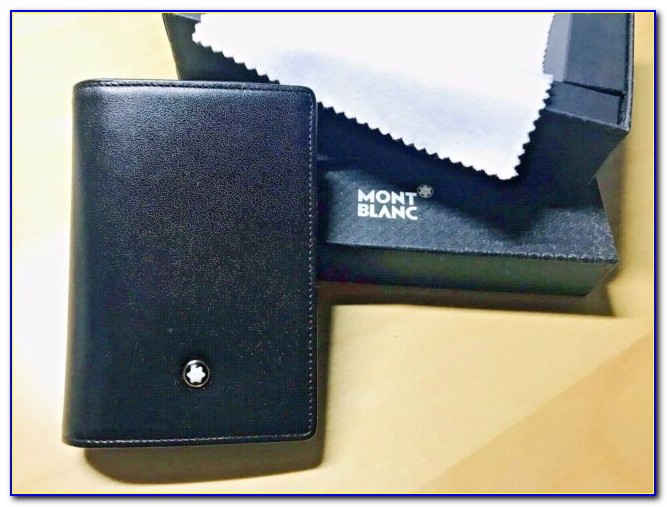 Montblanc Meisterstuck Leather Business Card Holder With Gusset Black