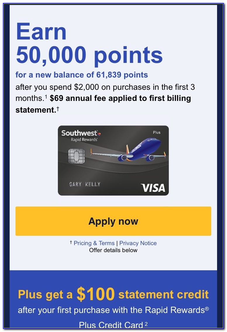 Southwest Chase Business Card 50000