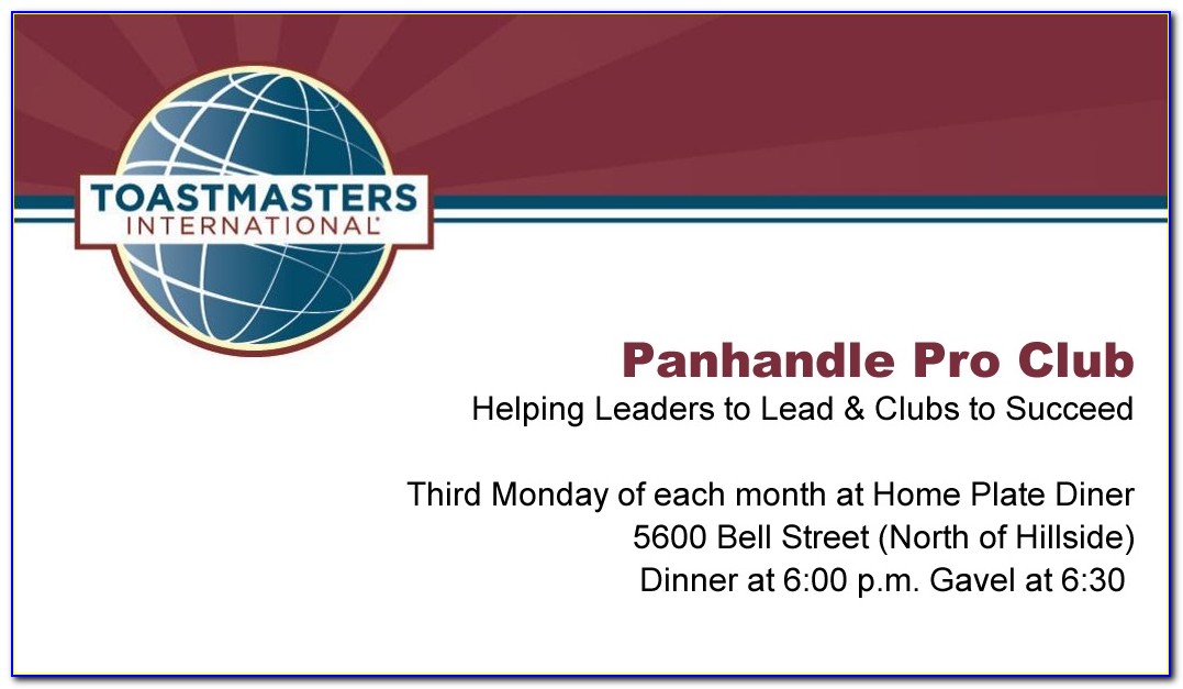 Toastmasters Business Cards