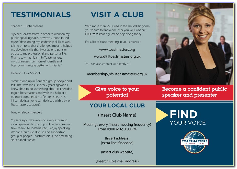 Toastmasters Club Business Cards