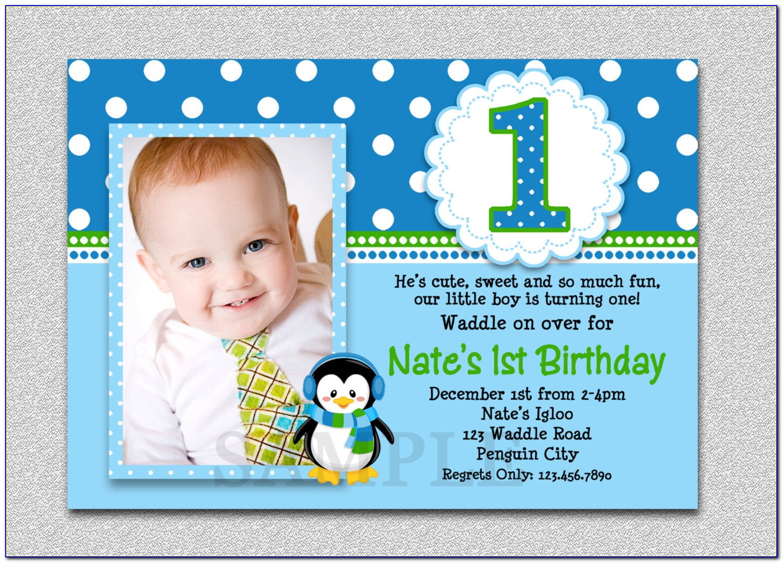 1st Birthday Invitation Card Design