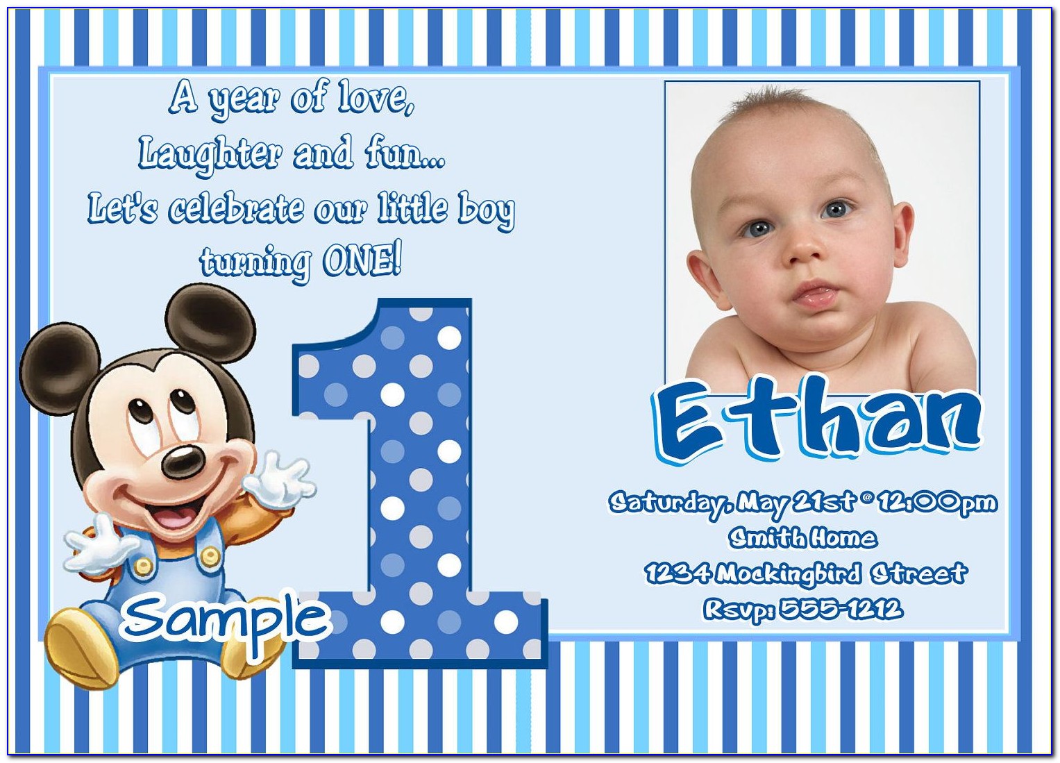 1st Birthday Invitation Card For Baby Boy Online Free