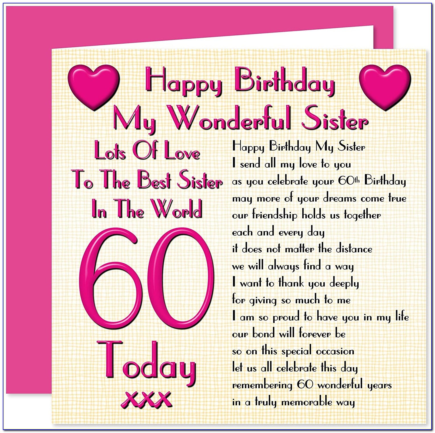 60th Birthday Card Messages For Sister
