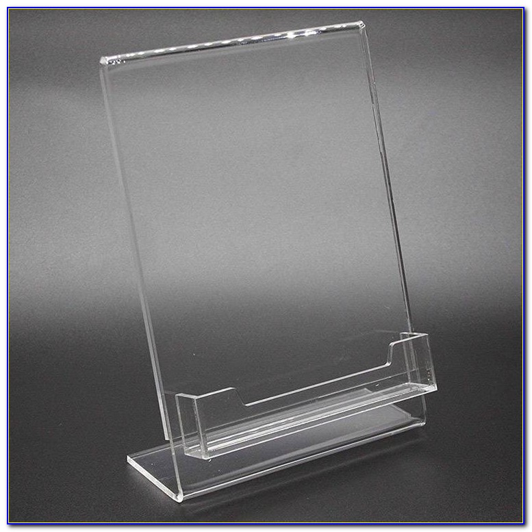 Acrylic Sign Holder With Business Card Holder