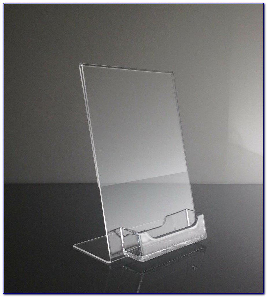 Acrylic Sign Holder With Business Card Pocket