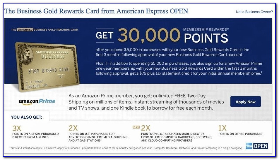 American Express Business Gold Card Points