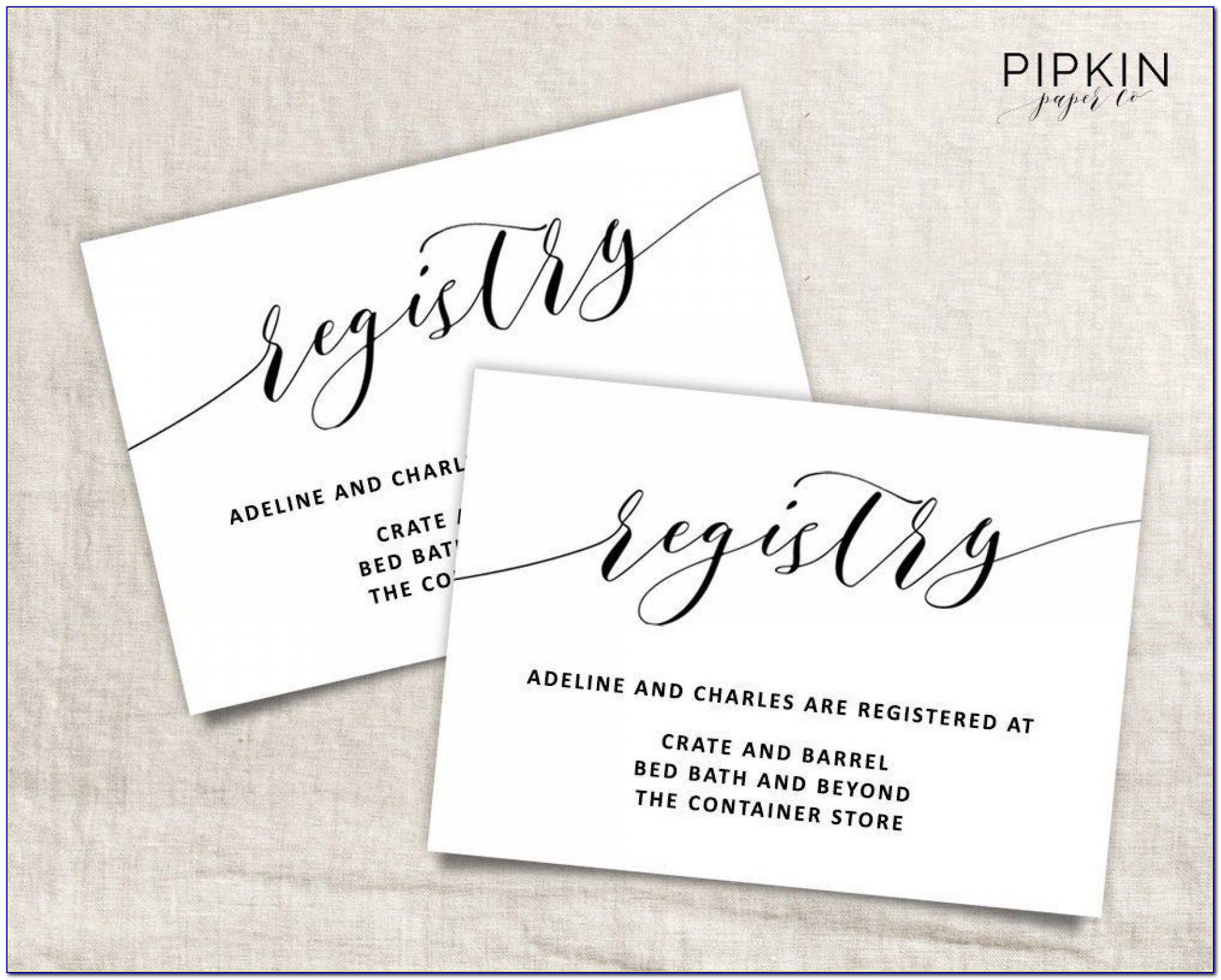 Baby Shower Registry Cards Template Free