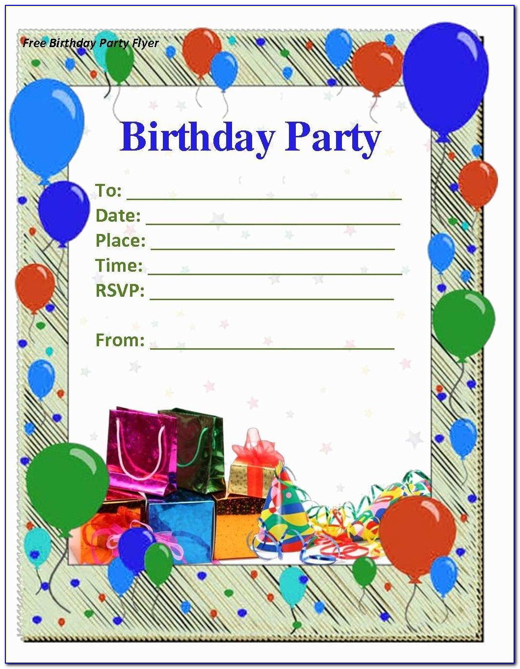Birthday Invitation Card Template Free Download Vector
