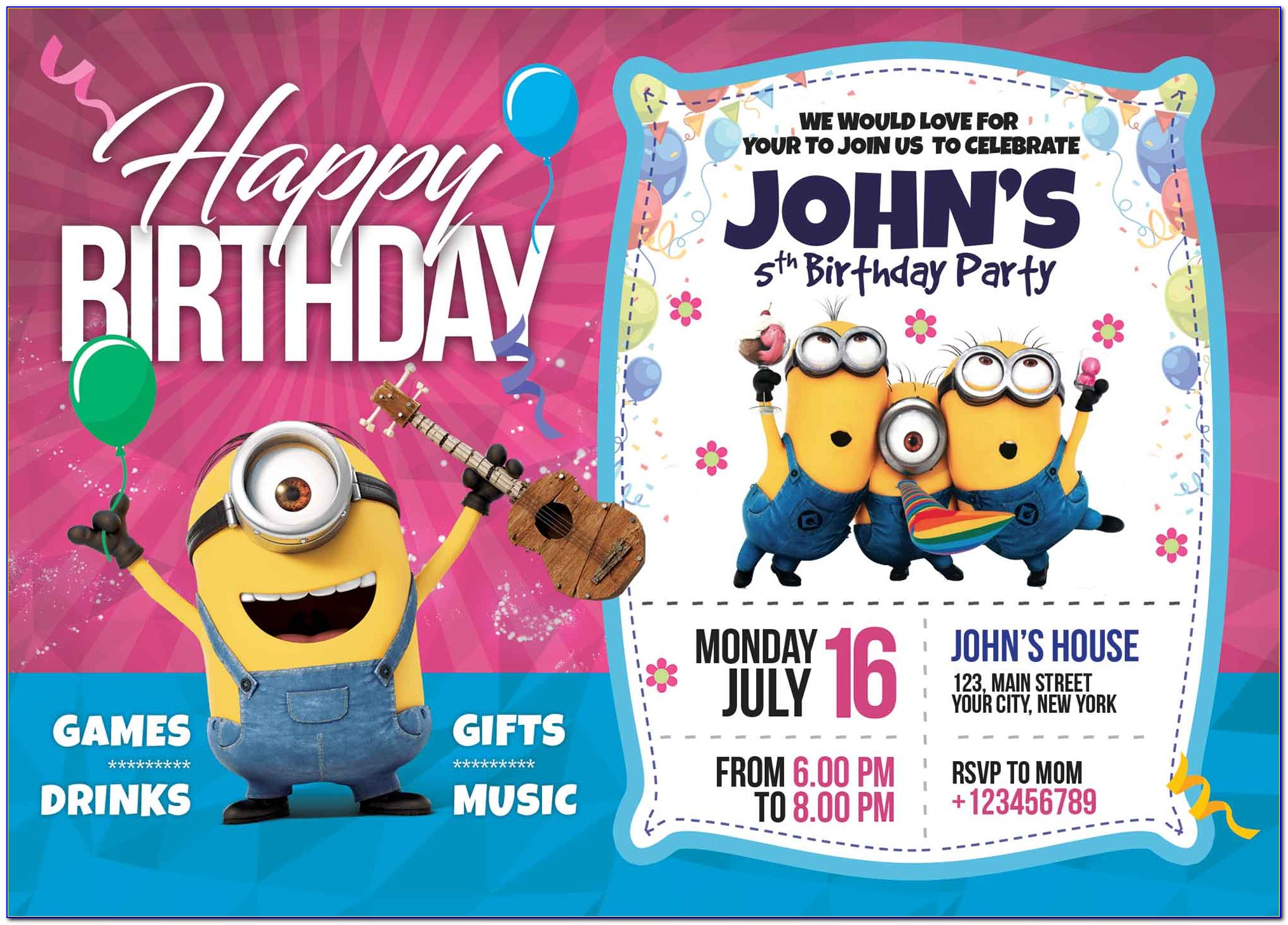 Birthday Invitation Card Templates Free Download