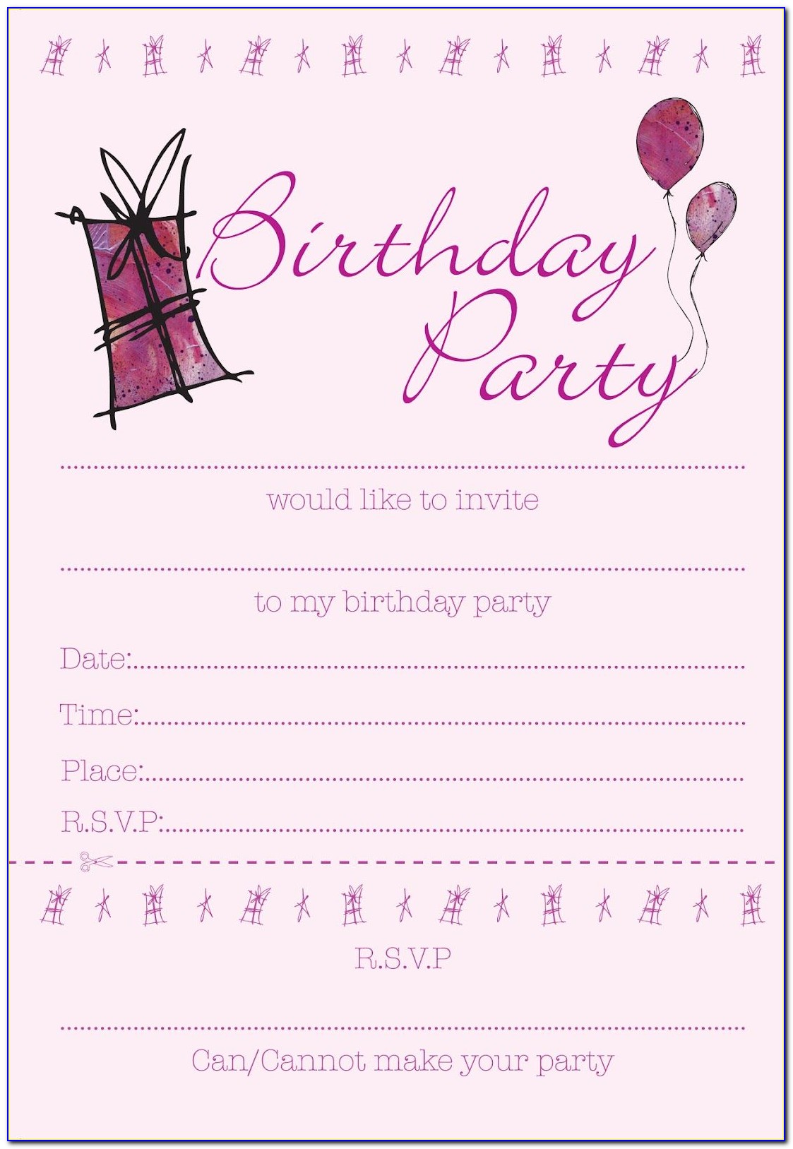 Birthday Invitation Card Templates Free