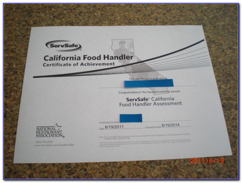 California Food Handlers Card Practice Test