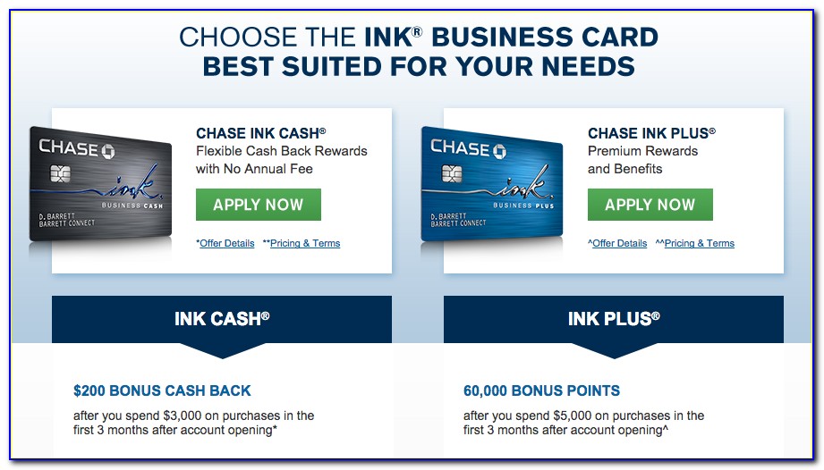 Chase Ink Plus Business Card