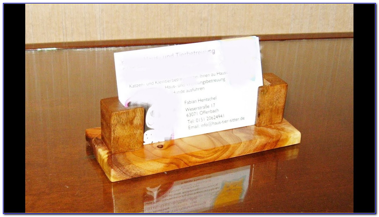 Diy Wooden Business Card Holder For Desk