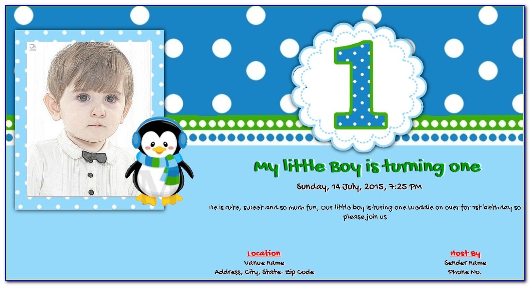 Editable 1st Birthday Invitation Card Free Download Indian