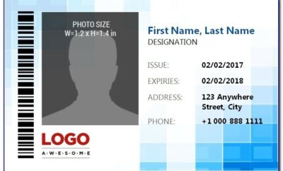 Employee Id Card Template Ai Free Download