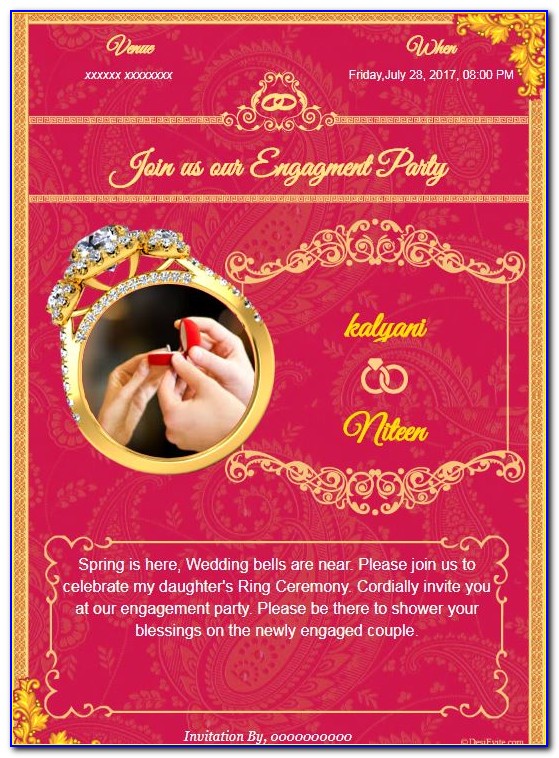 Engagement Ceremony Invitation Cards Free Download