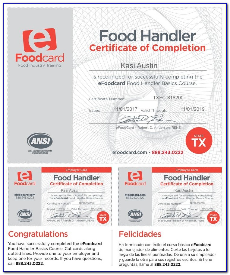 Food Handlers Card Online Free Va