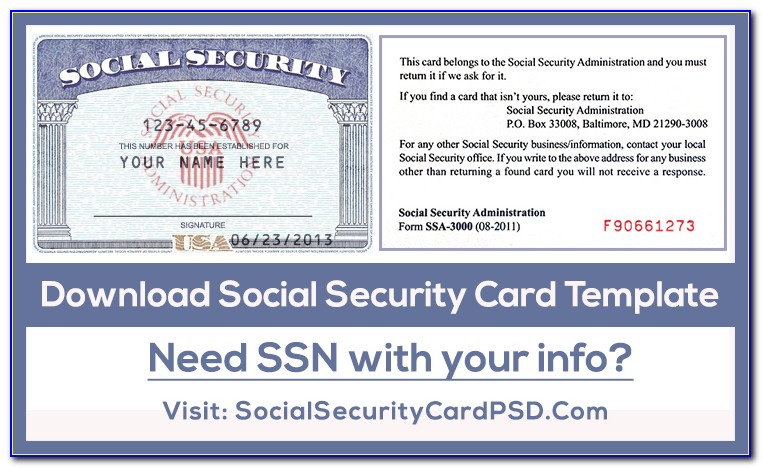 Free Blank Fillable Social Security Card Template