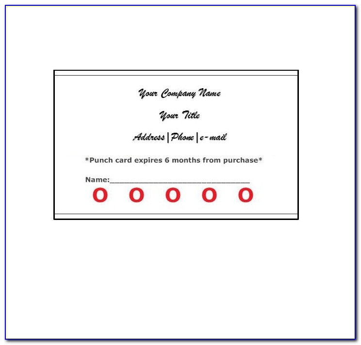 Free Coffee Punch Card Template