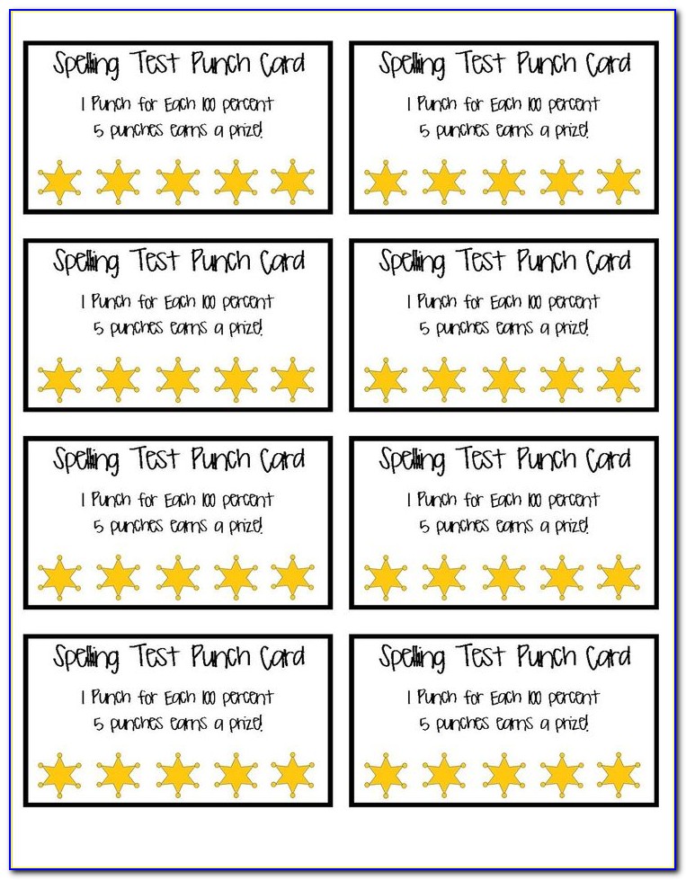 Free Editable Punch Card Template