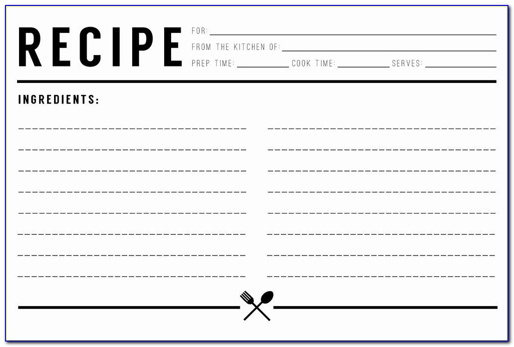 Free Editable Recipe Card Templates For Microsoft Word 4x6