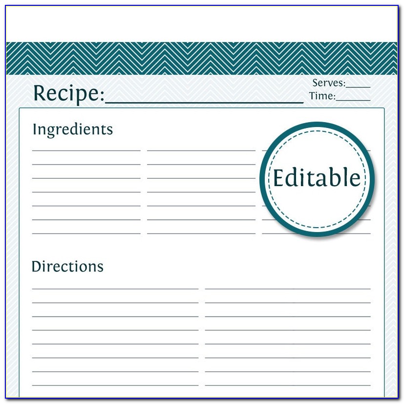 Free Editable Recipe Card Templates For Word
