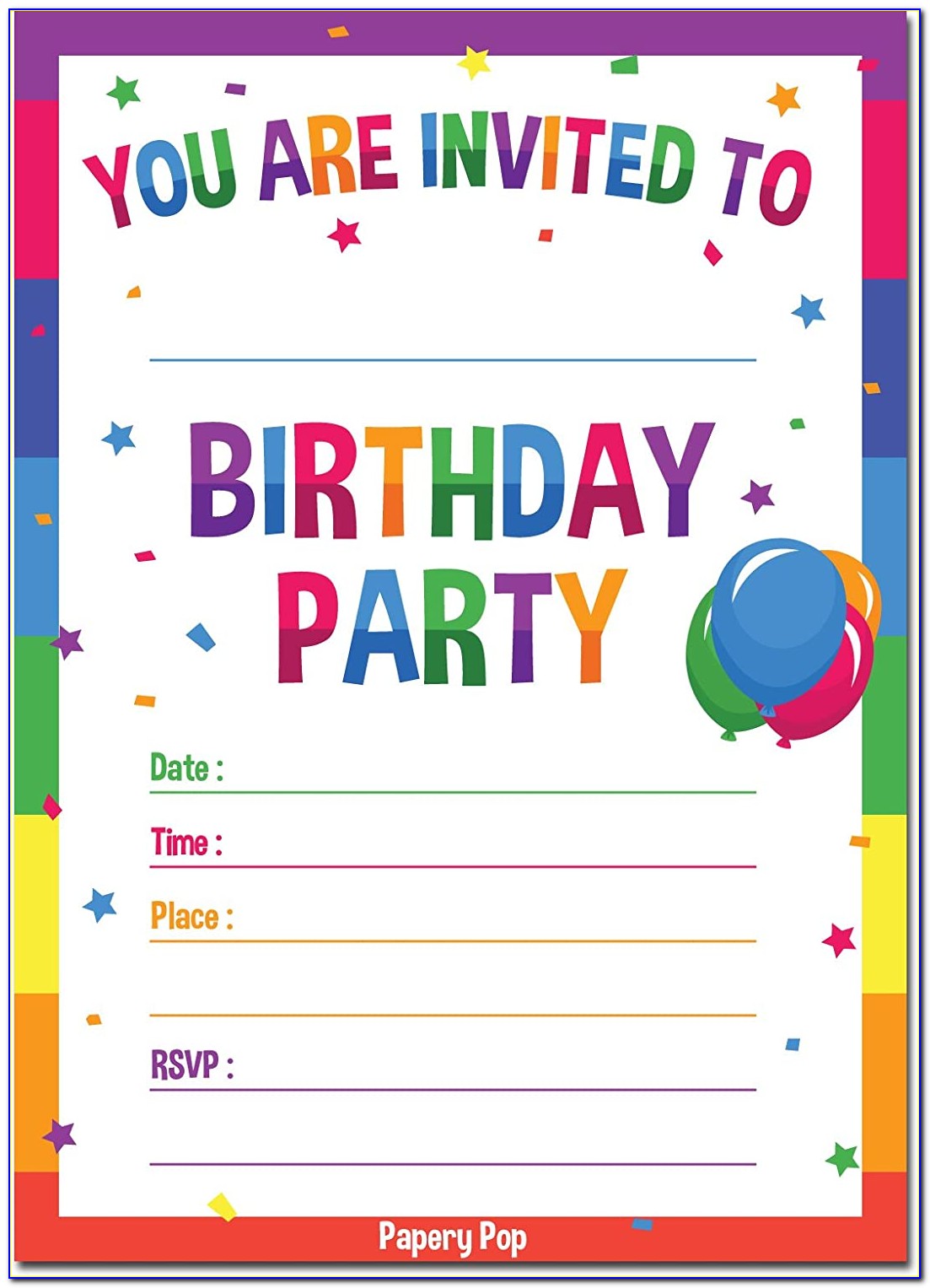 Free Invitation Card Templates For Birthday