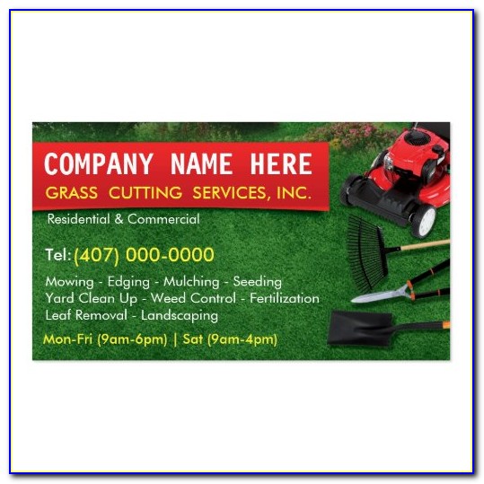 Free Lawn Mowing Business Card Templates