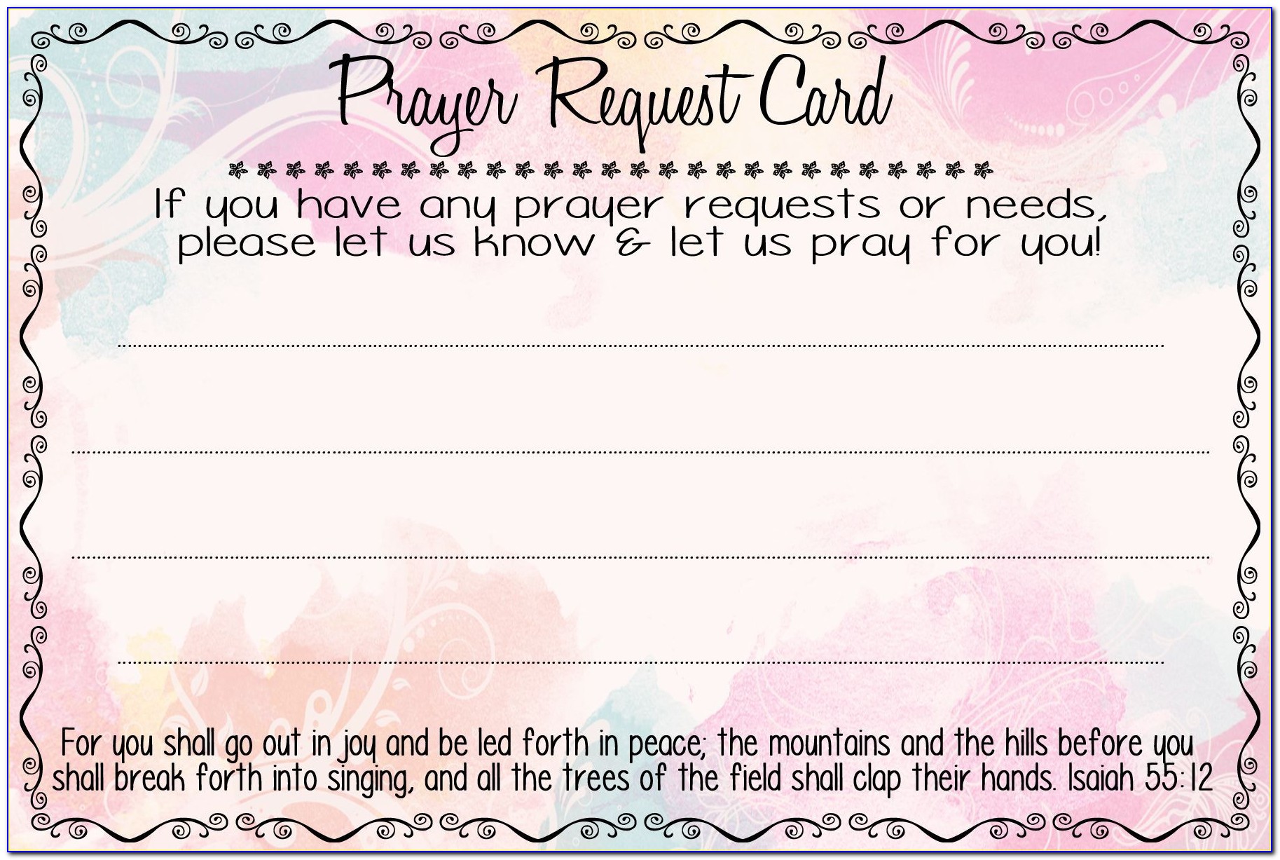 Free Prayer Request Card Templates