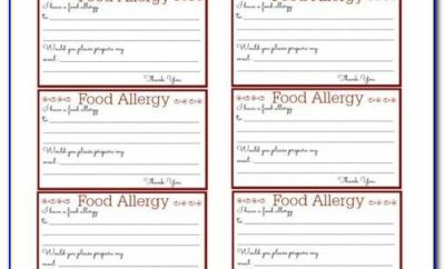 Free Printable Allergy Translation Cards German