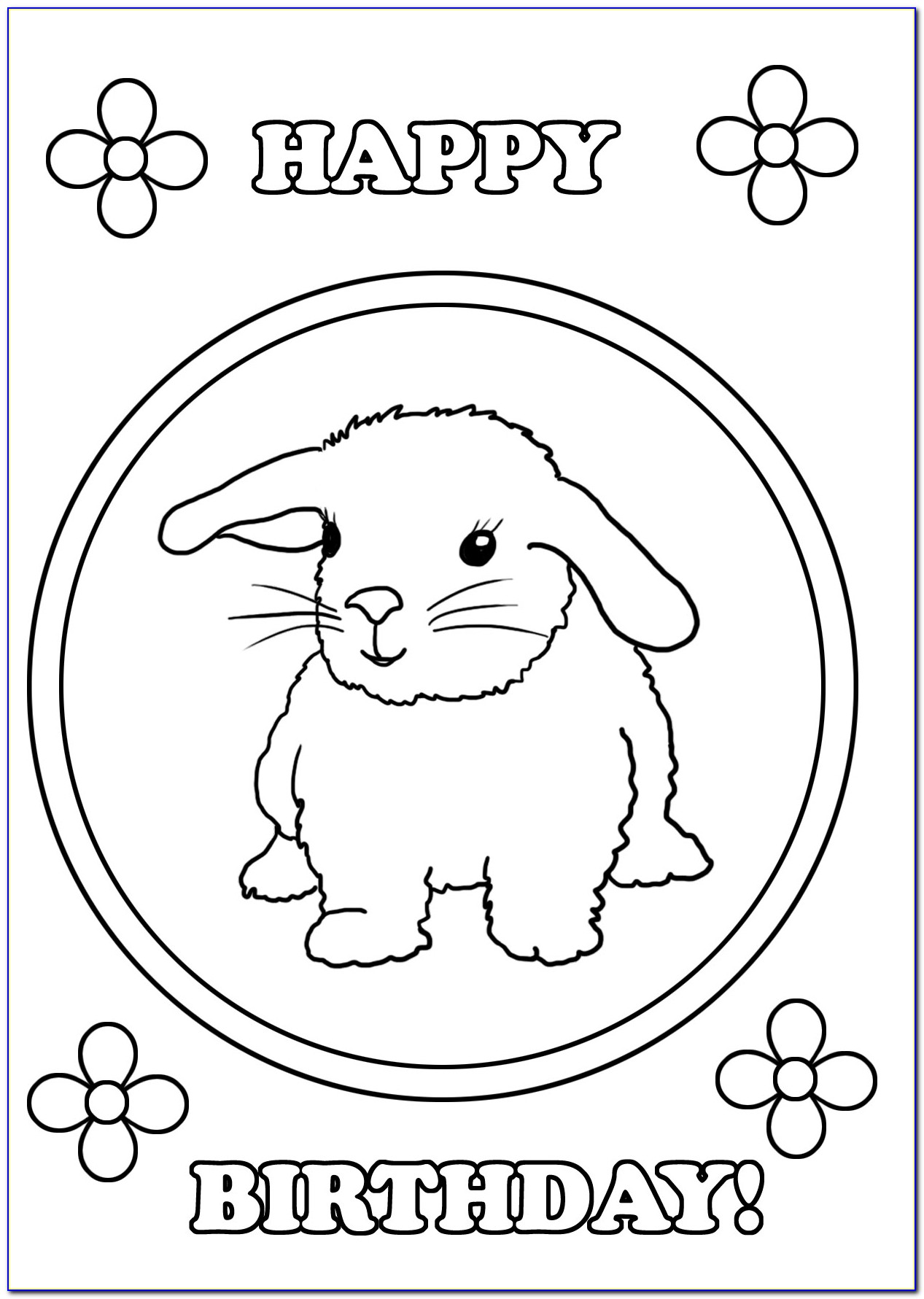Free Printable Birthday Cards Coloring Pages