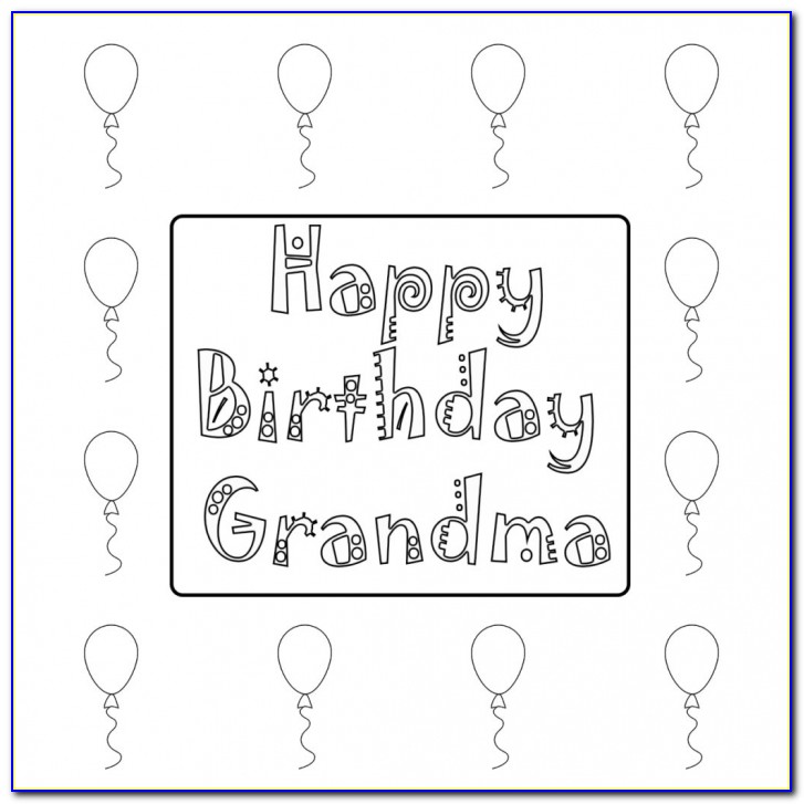 Free Printable Birthday Cards To Color For Grandma