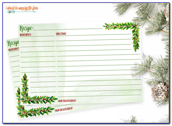 Free Printable Christmas Recipe Cards 4x6